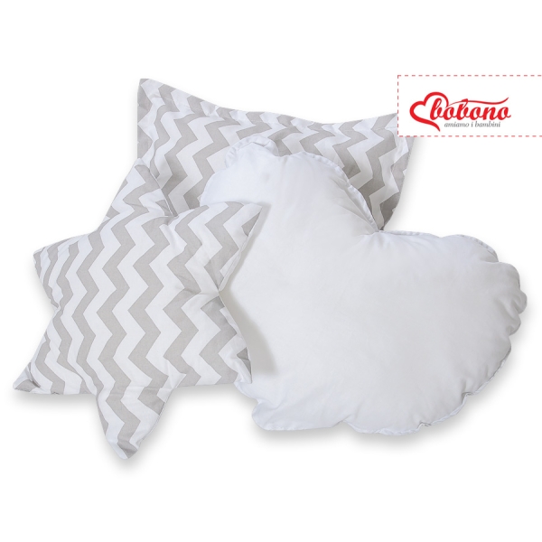 3-delige Kussenset Grijs Zigzag