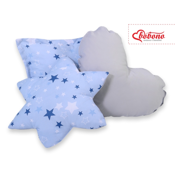 3 st Kussens voor Tipi Speeltent Blauw Grijs Sterren