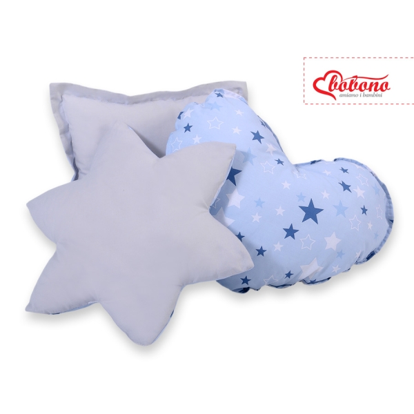 3 st Kussens voor Tipi Speeltent Blauw Grijs Sterren