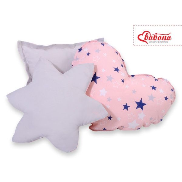 3 st Kussens voor Tipi Speeltent Blauw Roze Grijs Sterren