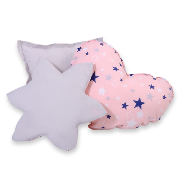 3 st Kussens voor Tipi Speeltent Blauw Roze Grijs Sterren