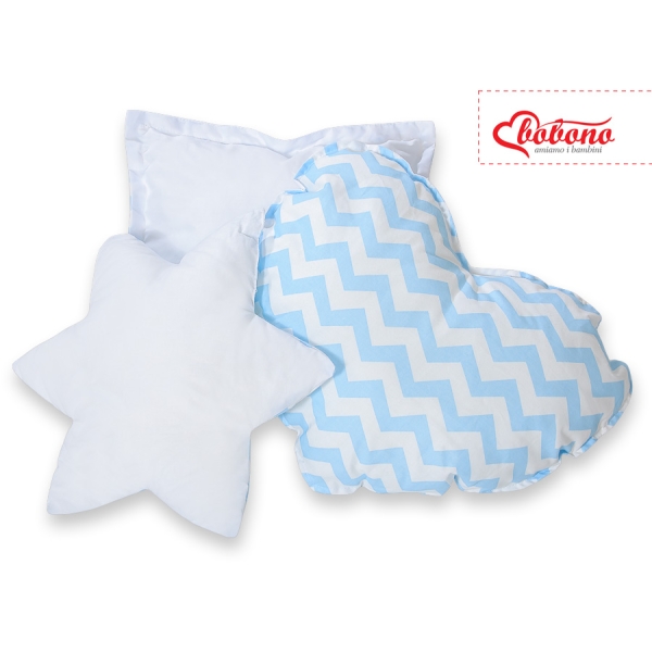 3 st Kussens voor Tipi Speeltent Blauw Zigzag