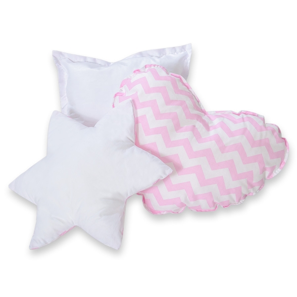 3 st Kussens voor Tipi Speeltent Roze Zigzag