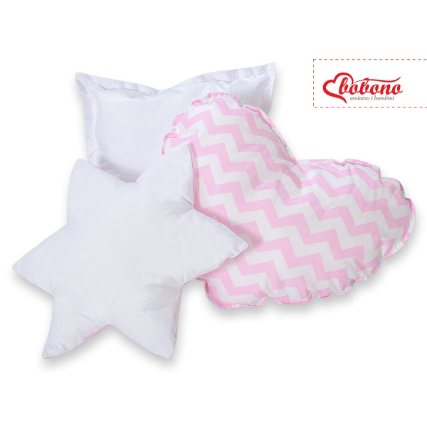 3 st Kussens voor Tipi Speeltent Roze Zigzag