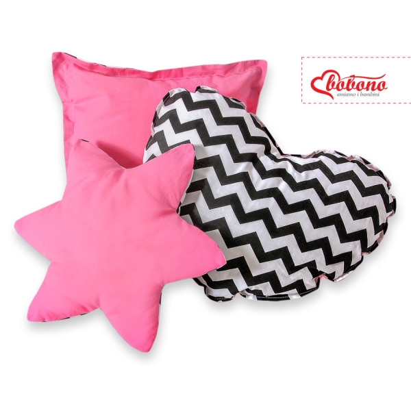 3 st Kussens voor Tipi Speeltent Roze Zwart Zigzag