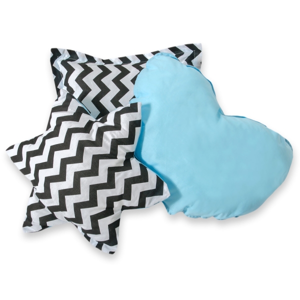 3 st Kussens voor Tipi Speeltent Zwart Blauw Zigzag