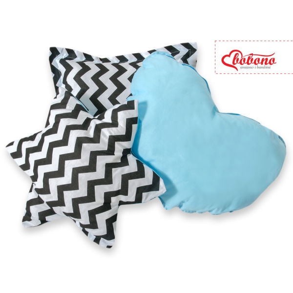 3 st Kussens voor Tipi Speeltent Zwart Blauw Zigzag