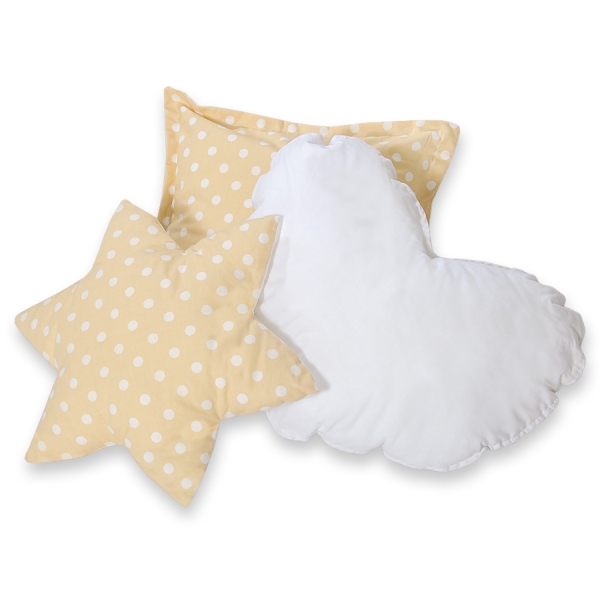 3 st Kussens voor Wigwam Speeltent Beige Polkaprikker
