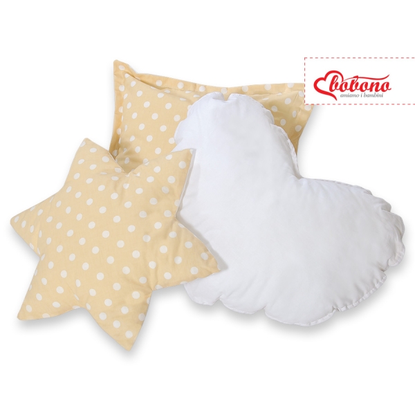3 st Kussens voor Wigwam Speeltent Beige Polkaprikker