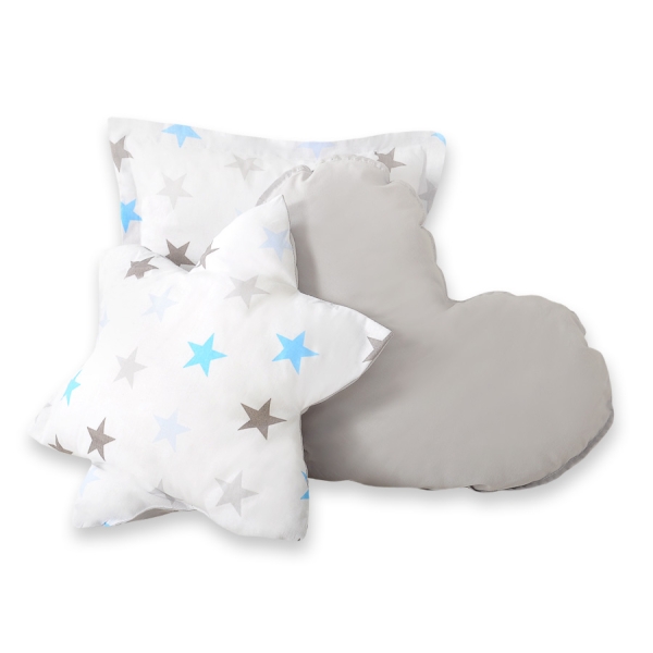 3 st Kussens voor Wigwam Speeltent Blauw Grijs Sterren