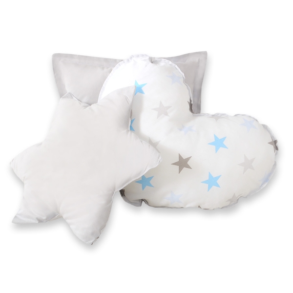 3 st Kussens voor Wigwam Speeltent Blauw Grijs Sterren