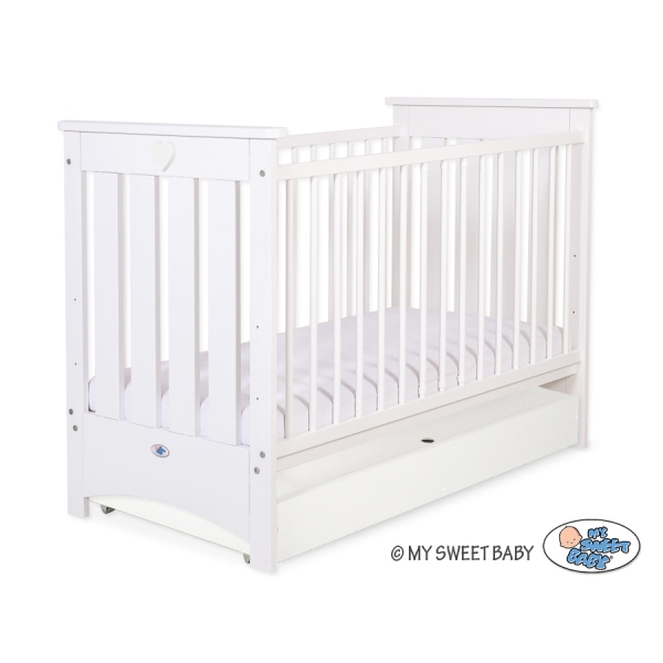 Babybed 120x60 cm met Lade - Lorenzo III STANDARD Wit