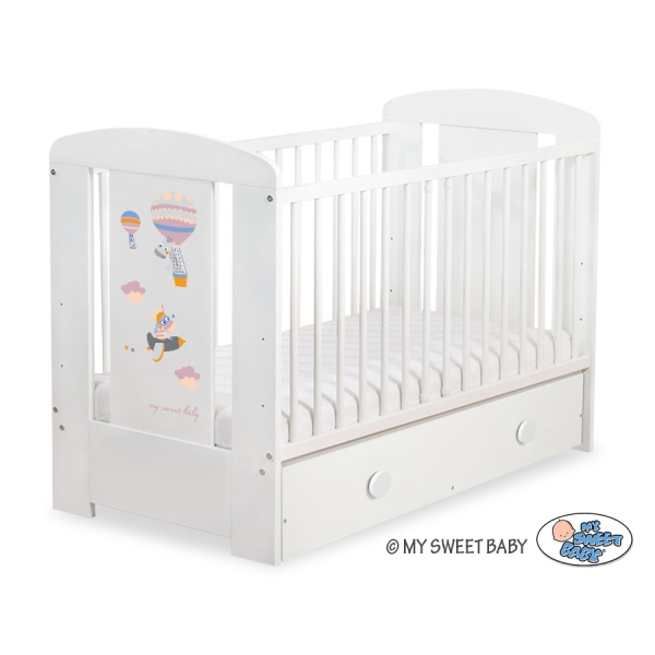 Babybed met Lade 120x60 cm - Happy balloons MAXI