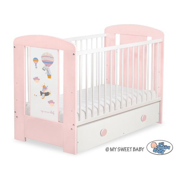 Babybed met Lade 120x60 cm - Happy balloons MAXI