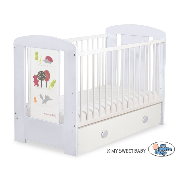 Babybed met Lade 120x60 cm - Happy balloons MAXI Woud