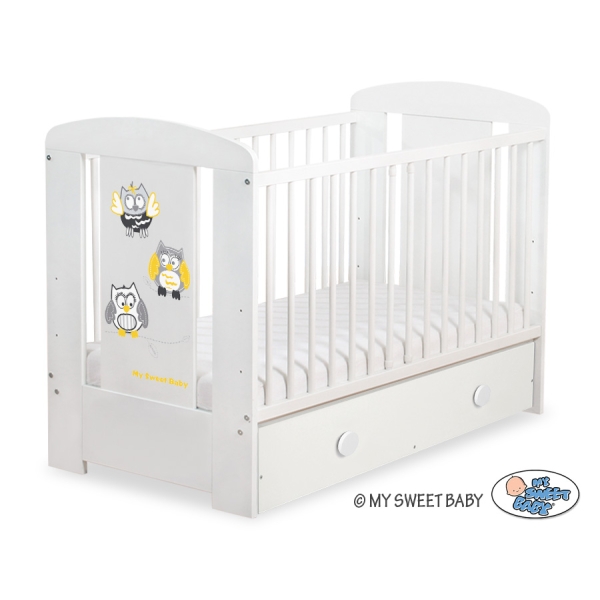 Babybed met Lade 120x60 cm - Owls Bigi Zibi & Adele MAXI Gelukkige Uilen
