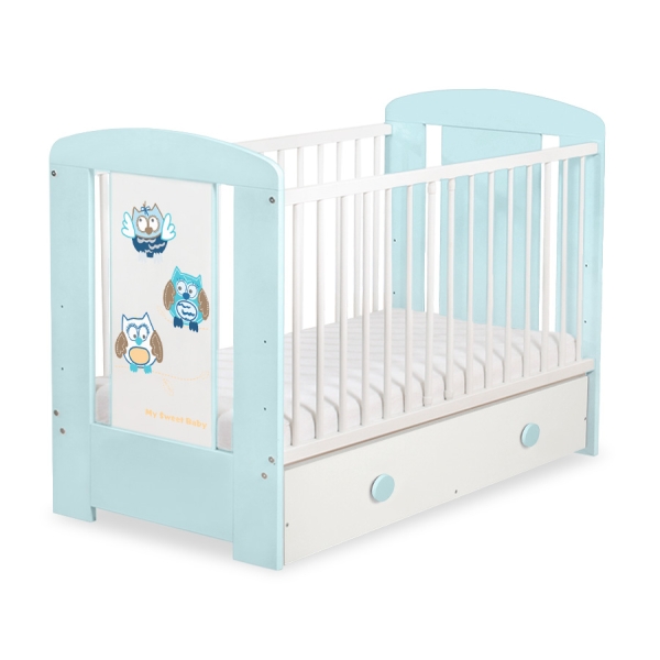 Babybed met Lade 120x60 cm - Owls Bigi Zibi & Adele MAXI Gelukkige Uilen