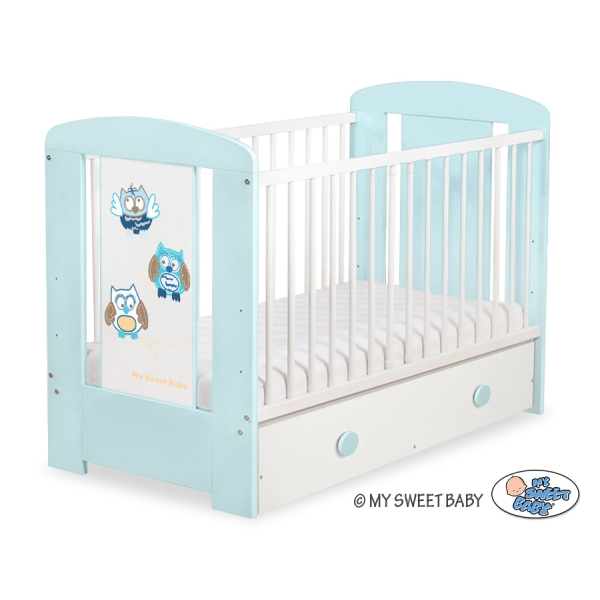 Babybed met Lade 120x60 cm - Owls Bigi Zibi & Adele MAXI Gelukkige Uilen