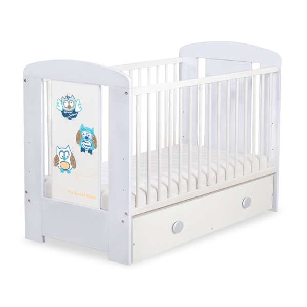 Babybed met Lade 120x60 cm - Owls Bigi Zibi & Adele MAXI Gelukkige Uilen