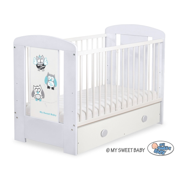 Babybed met Lade 120x60 cm - Owls Bigi Zibi & Adele MAXI Gelukkige Uilen