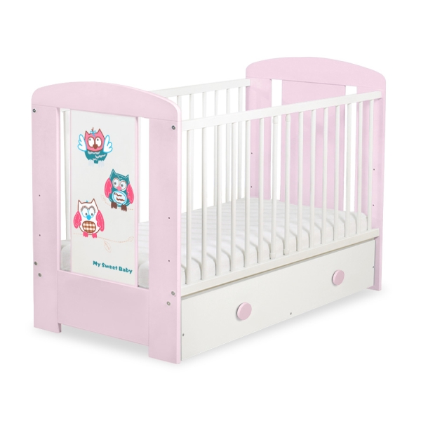 Babybed met Lade 120x60 cm - Owls Bigi Zibi & Adele MAXI Gelukkige Uilen