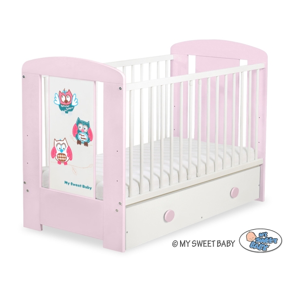 Babybed met Lade 120x60 cm - Owls Bigi Zibi & Adele MAXI Gelukkige Uilen