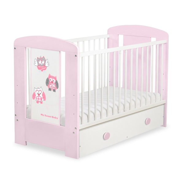 Babybed met Lade 120x60 cm - Owls Bigi Zibi & Adele MAXI Gelukkige Uilen