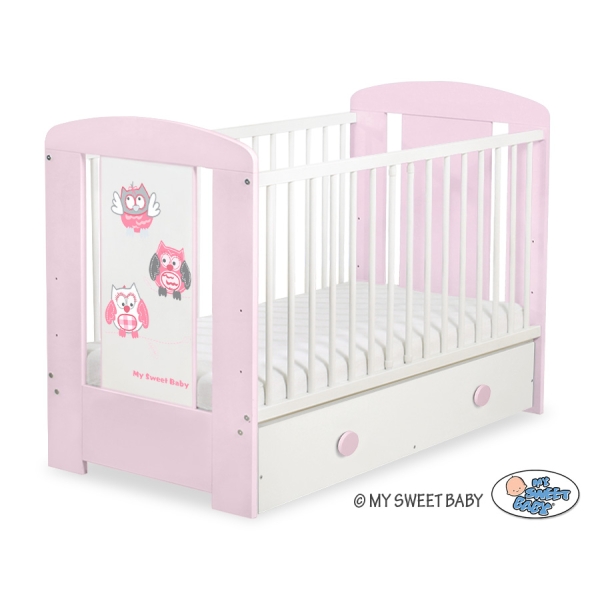 Babybed met Lade 120x60 cm - Owls Bigi Zibi & Adele MAXI Gelukkige Uilen