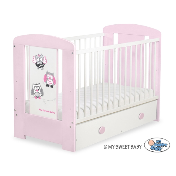 Babybed met Lade 120x60 cm - Owls Bigi Zibi & Adele MAXI Gelukkige Uilen