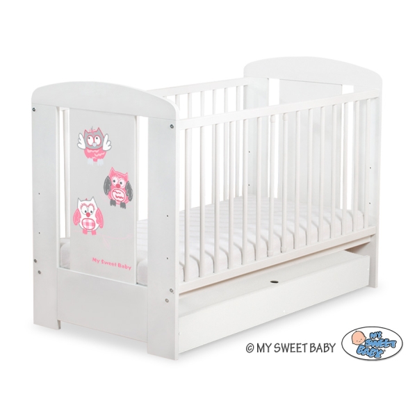 Babybed met Lade 120x60 cm - Owls Bigi Zibi & Adele STANDARD Gelukkige Uilen