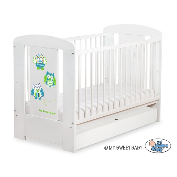 Babybed met Lade 120x60 cm - Owls Bigi Zibi & Adele STANDARD Gelukkige Uilen