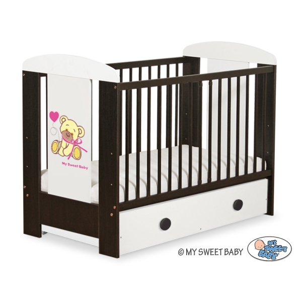 Babybed met Lade 120x60 cm - Tedy Bear with bow MAXI Bear With Bow
