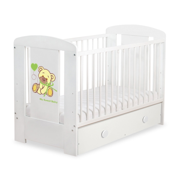 Babybed met Lade 120x60 cm - Tedy Bear with bow MAXI Bear With Bow