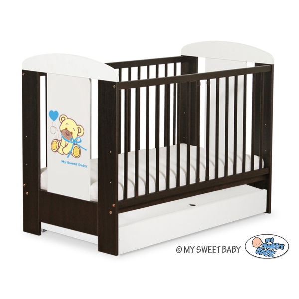 Babybed met Lade 120x60 cm - Tedy Bear with bow STANDARD Ivoor Bear With Bow