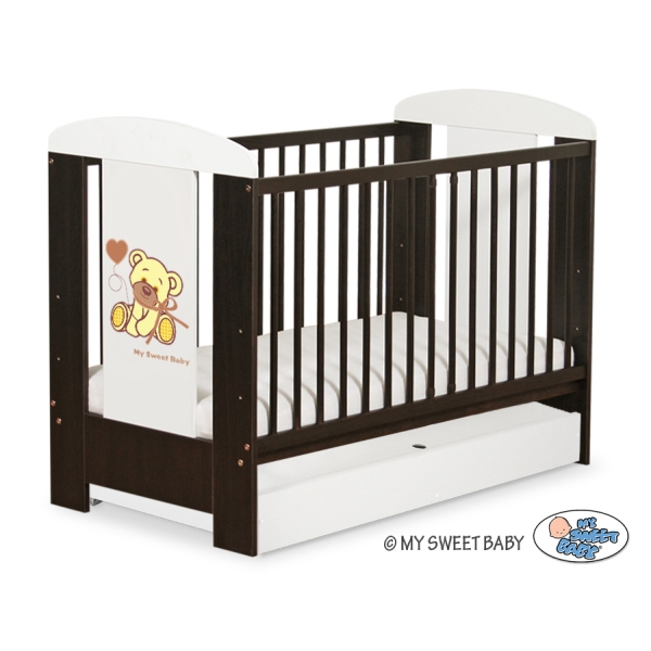 Babybed met Lade 120x60 cm - Tedy Bear with bow STANDARD Ivoor Bear With Bow