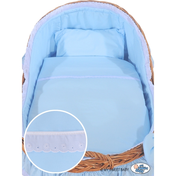 Babybed met Rieten Kap Blauw Carina Voor Jongens