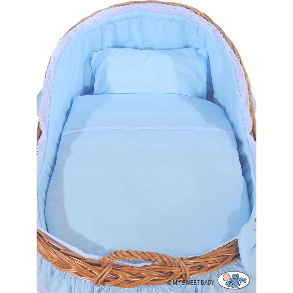 Babybed met Rieten Kap Blauw Carina Voor Jongens