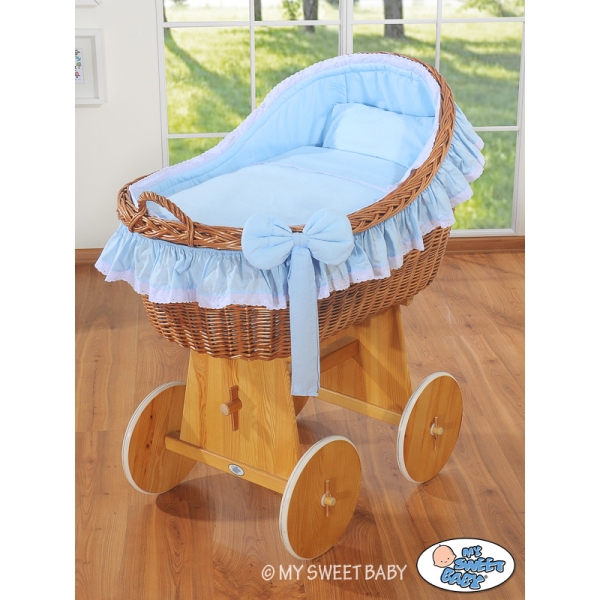Babybed met Rieten Kap Blauw Carina Voor Jongens