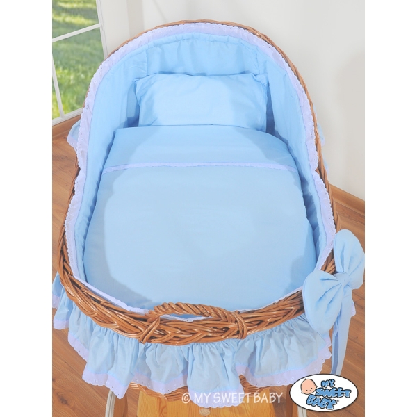 Babybed met Rieten Kap Blauw Carina Voor Jongens