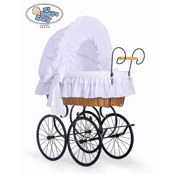 Babymand / Retro Rieten Kribbe Wit Charlotte