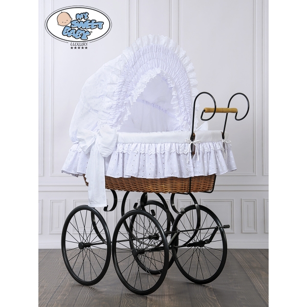 Babymand / Retro Rieten Kribbe Wit Charlotte