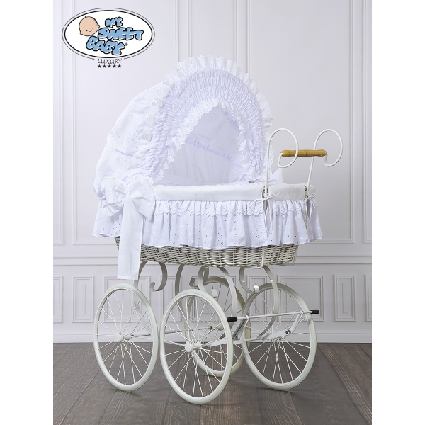 Babymand / Retro Rieten Kribbe Wit Charlotte