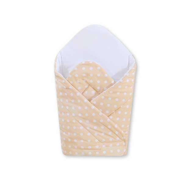 Babynest met versteviging - Harten Beige Polkaprikker