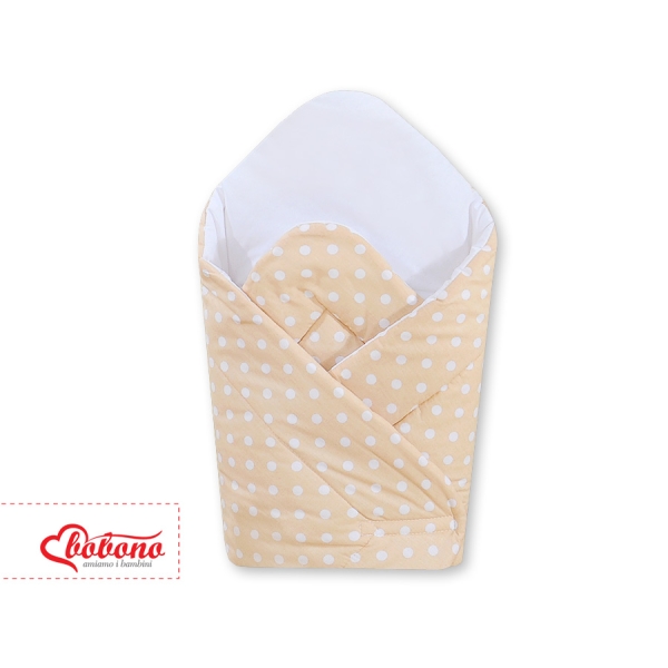 Babynest met versteviging - Harten Beige Polkaprikker