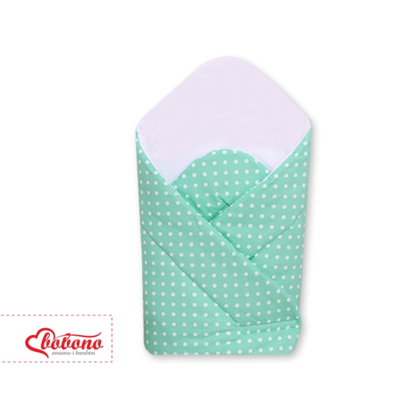 Babynest met versteviging - Harten Mint Polkaprikker