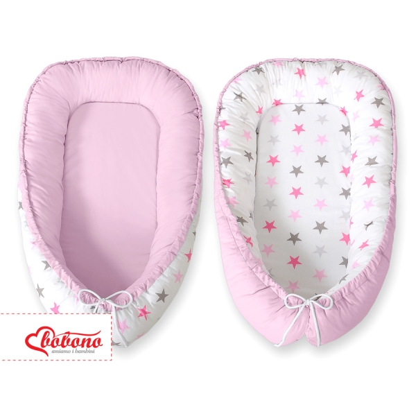 Babynest Roze Grijs Sterren