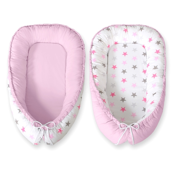 Babynest Roze Grijs Sterren