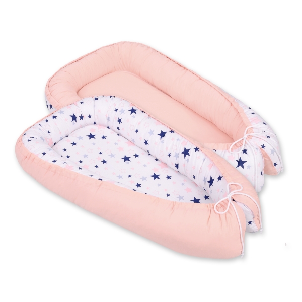 Babynestje Blauw Poederroze
