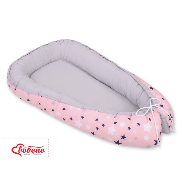 Babynestje Blauw Roze Grijs Sterren