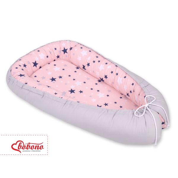 Babynestje Blauw Roze Grijs Sterren